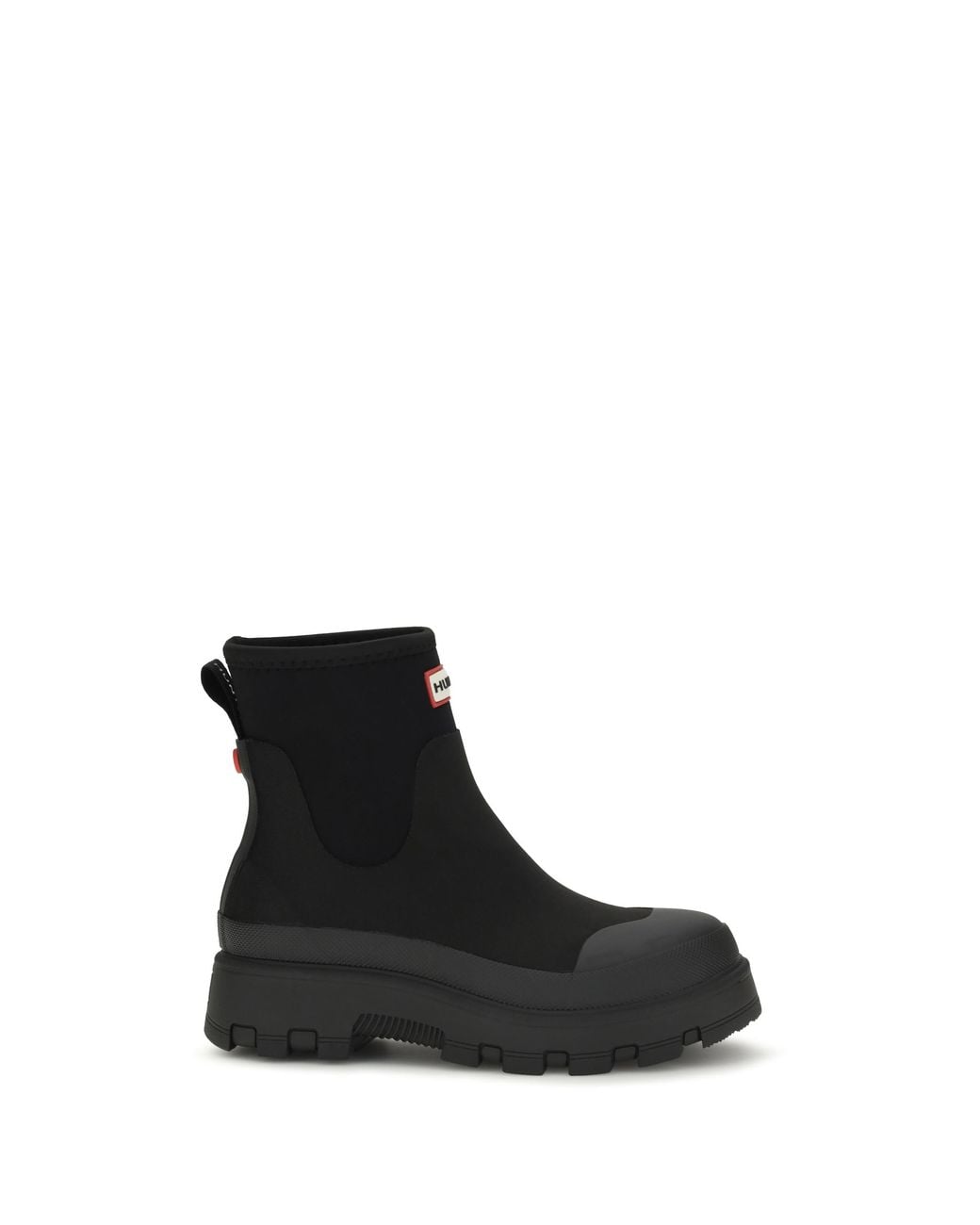 Hunter Black Chelsea Booties Upper: Rubber; Sole: Rubber Boot