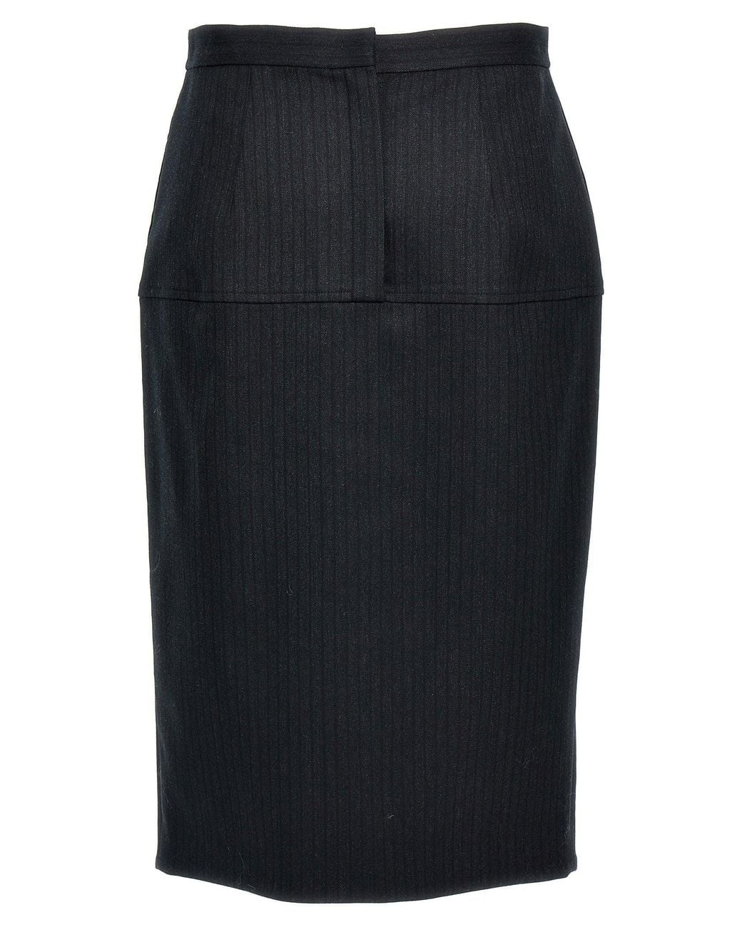 Fendi Blue Pinstripe Wool Skirt