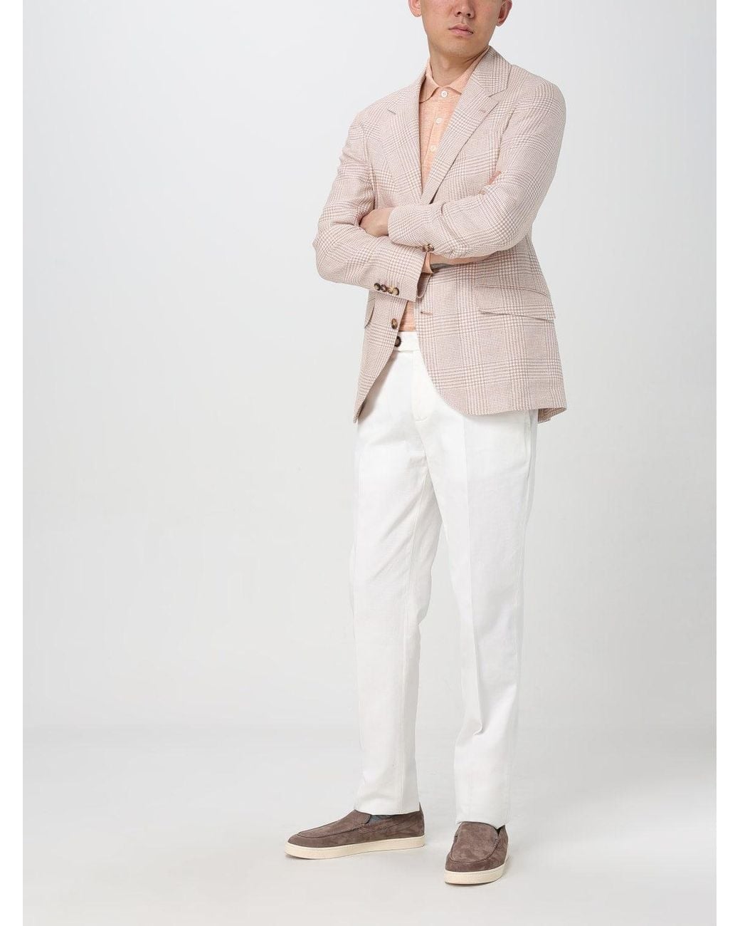 Brunello Cucinelli Natural Light Wool Linen Blazer for men