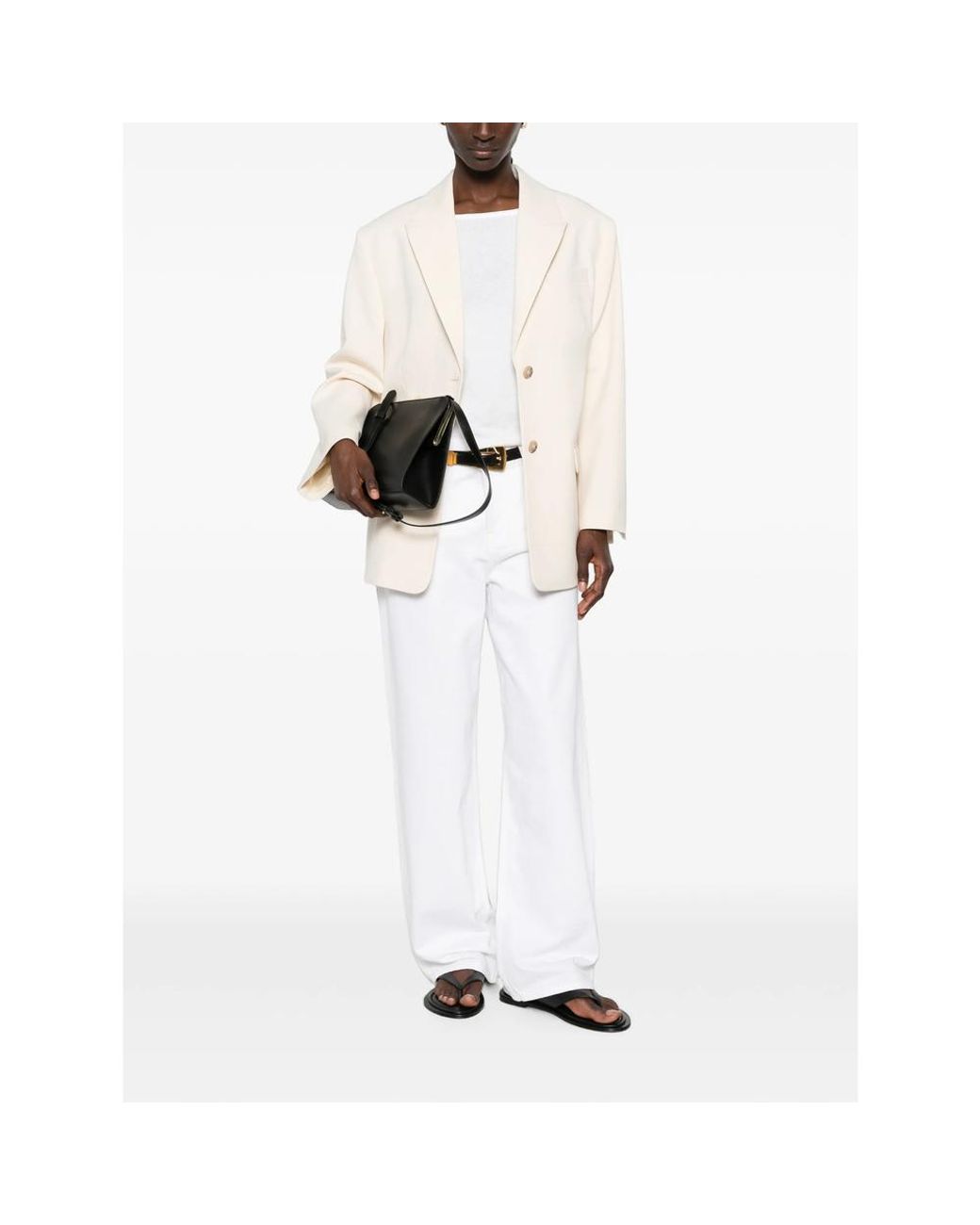 By Malene Birger Natural Adele Single-Breasted Peak-Lapels Blazer