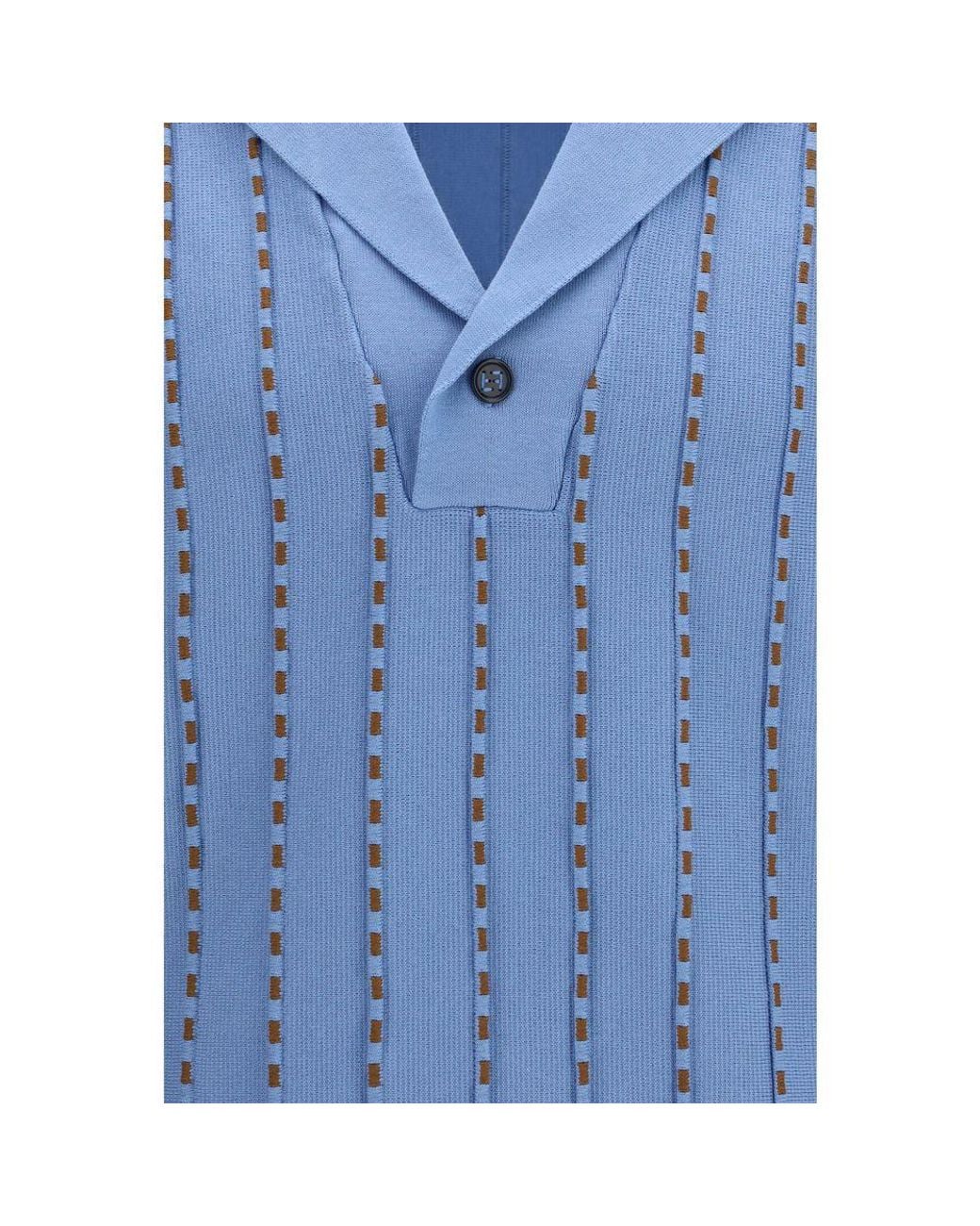 Fendi Blue Cotton Sweatshirt for men