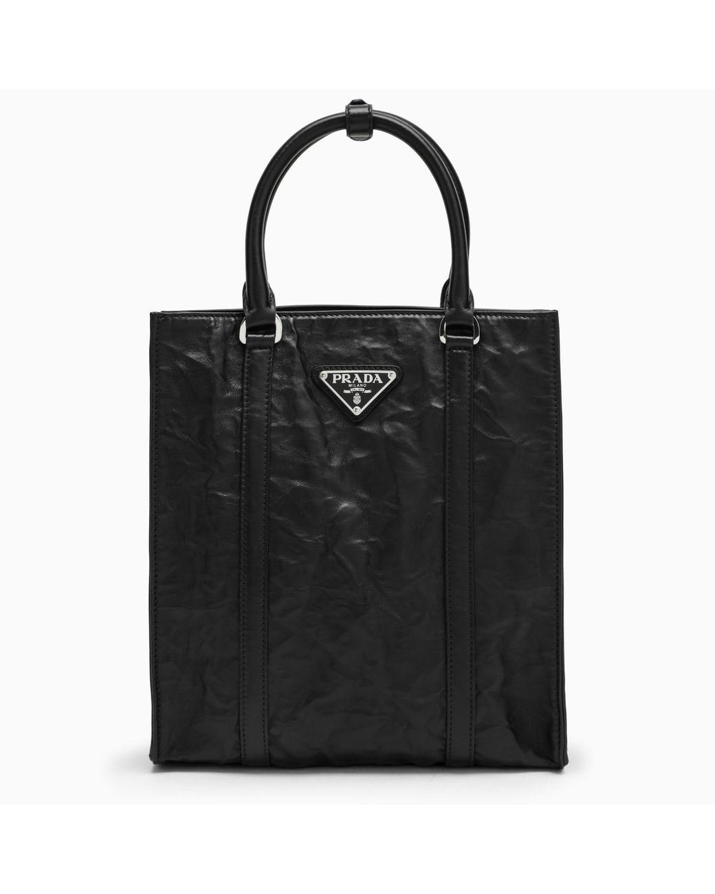 Prada Black Bag In Antique Nappa Leather | Lyst