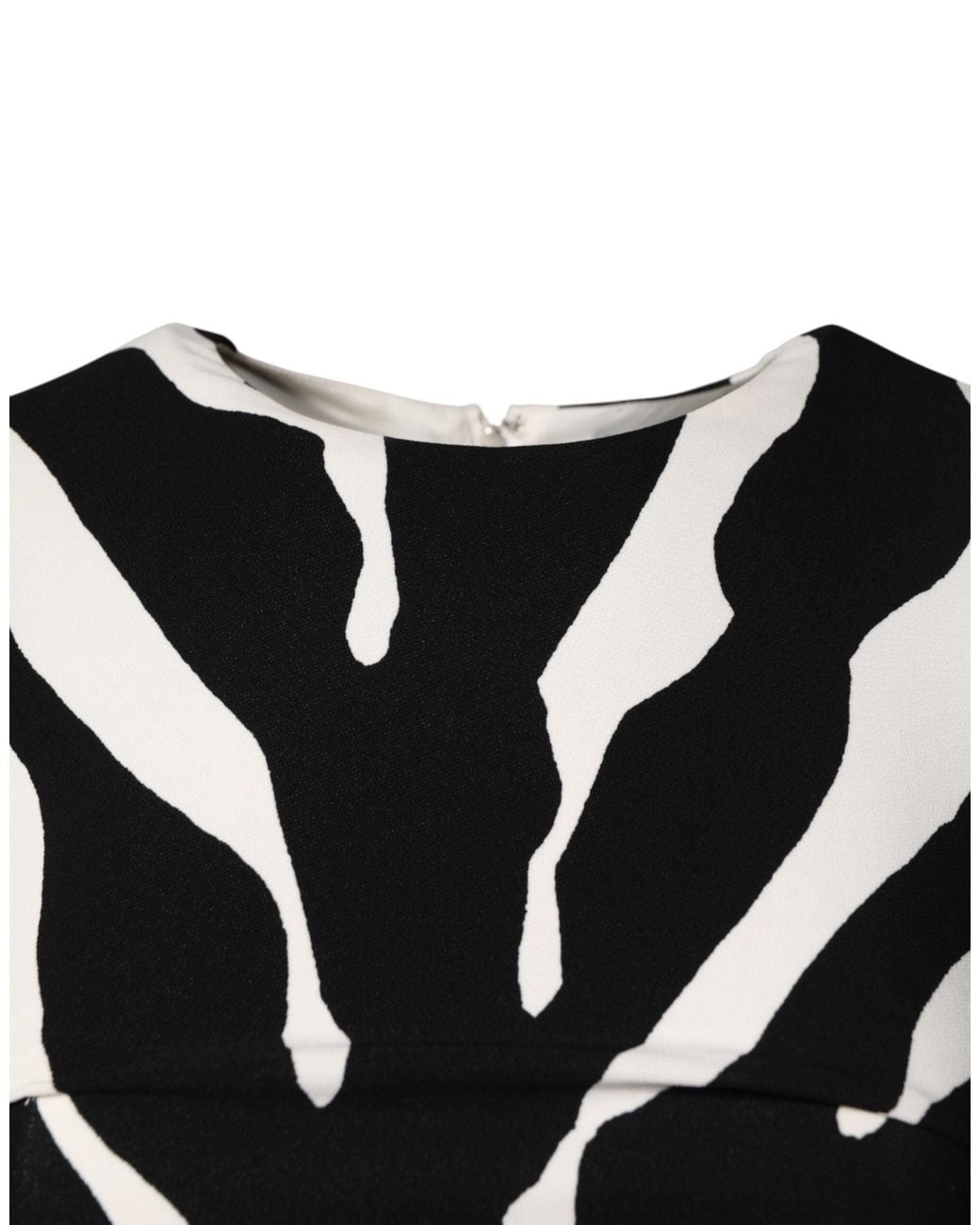 Dolce & Gabbana Black Dolce & Gabbana Zebra-Print Silk Dress