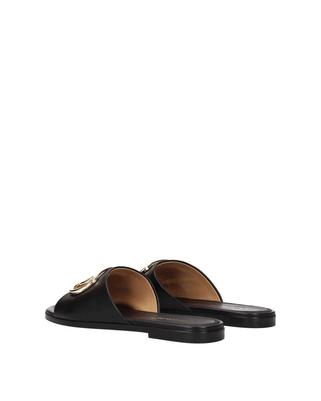 Off-White c/o Virgil Abloh Black Leather Slide Sandals