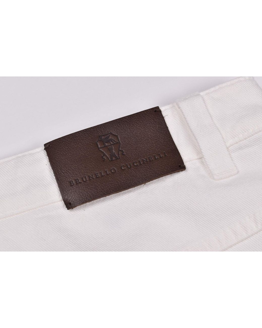 Brunello Cucinelli White Off Straight Cotton Trousers