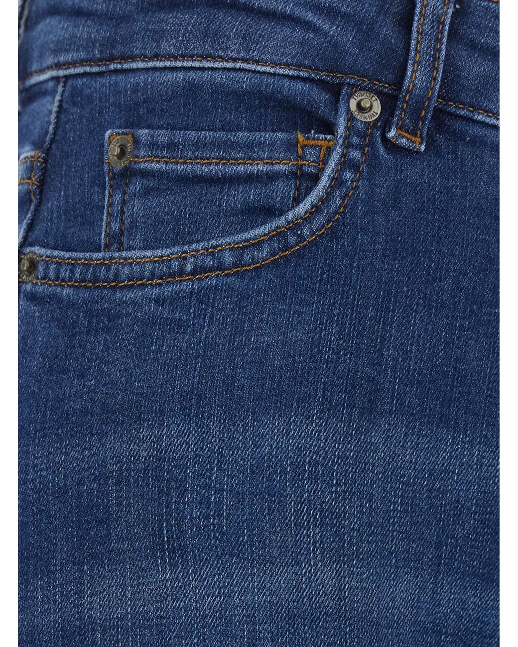 Twinset Blue Straight-Cut Jeans Cotton