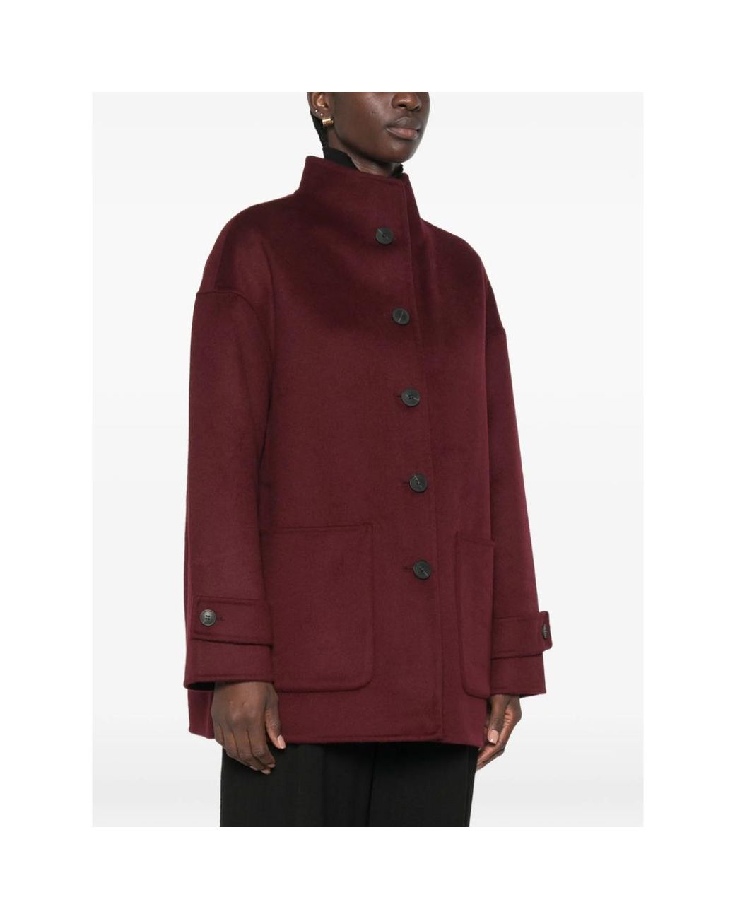 The Dynamis Studio Red Button-Up Wool Coat