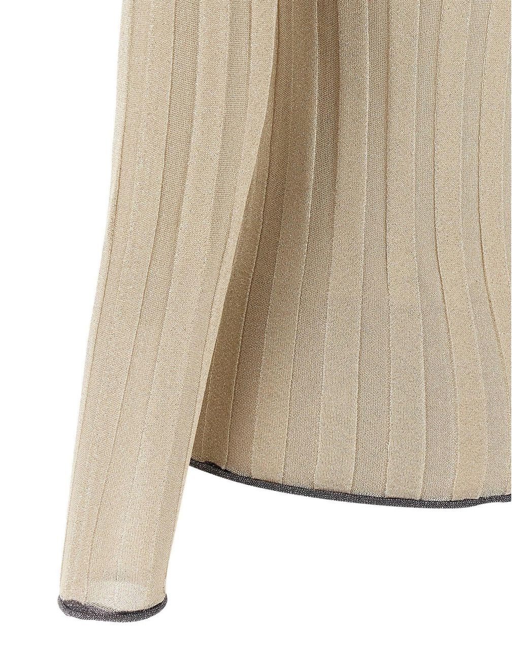 Fabiana Filippi Natural Ribbed Lurex Sweater