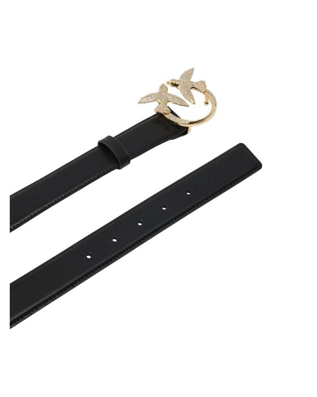 Pinko Black Belt Genuine Horsehide Leather Accessories