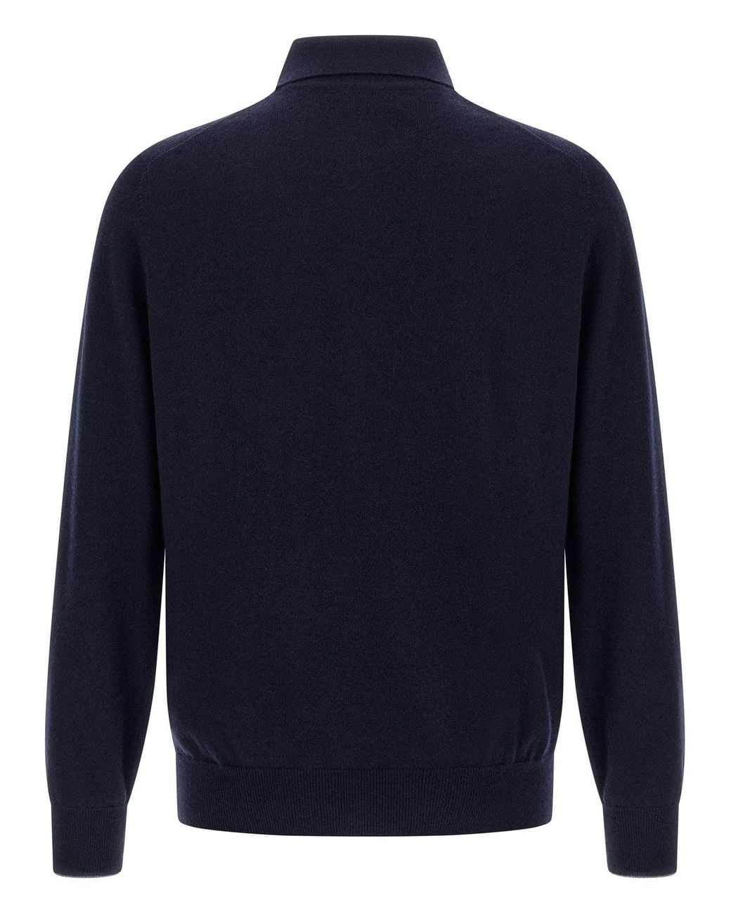 Brunello Cucinelli Blue Cashmere Polo Shirt for men