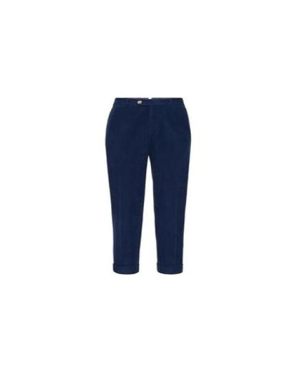 Brunello Cucinelli Blue Cotton Cropped Trousers for men