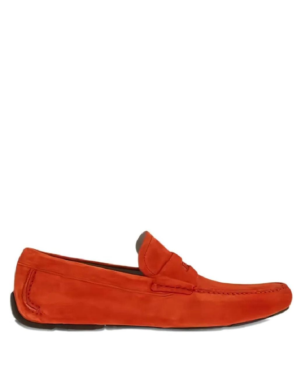 Ferragamo Red Suede Leather Loafers for men