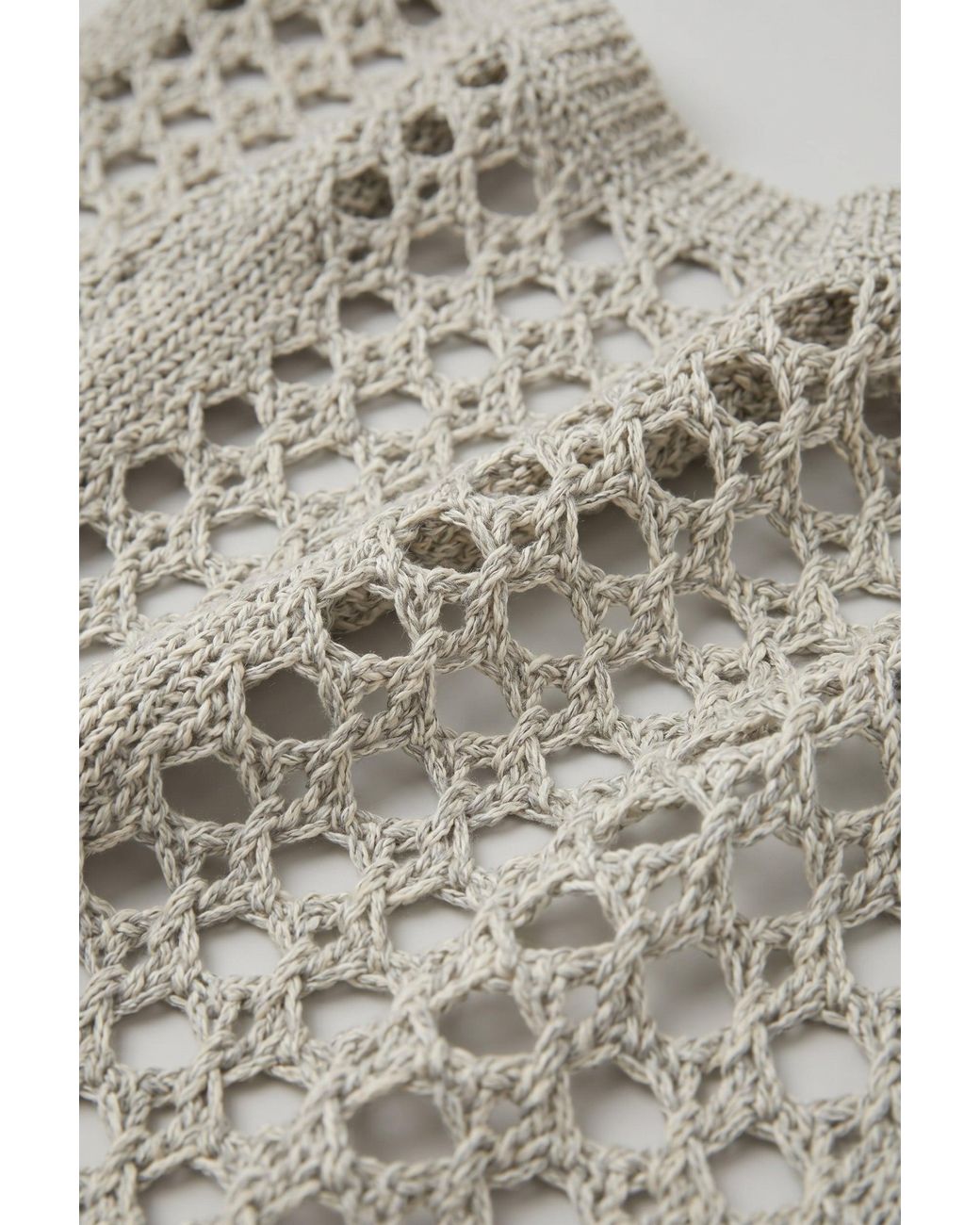 Brunello Cucinelli Gray Light Openwork Knit Sweater