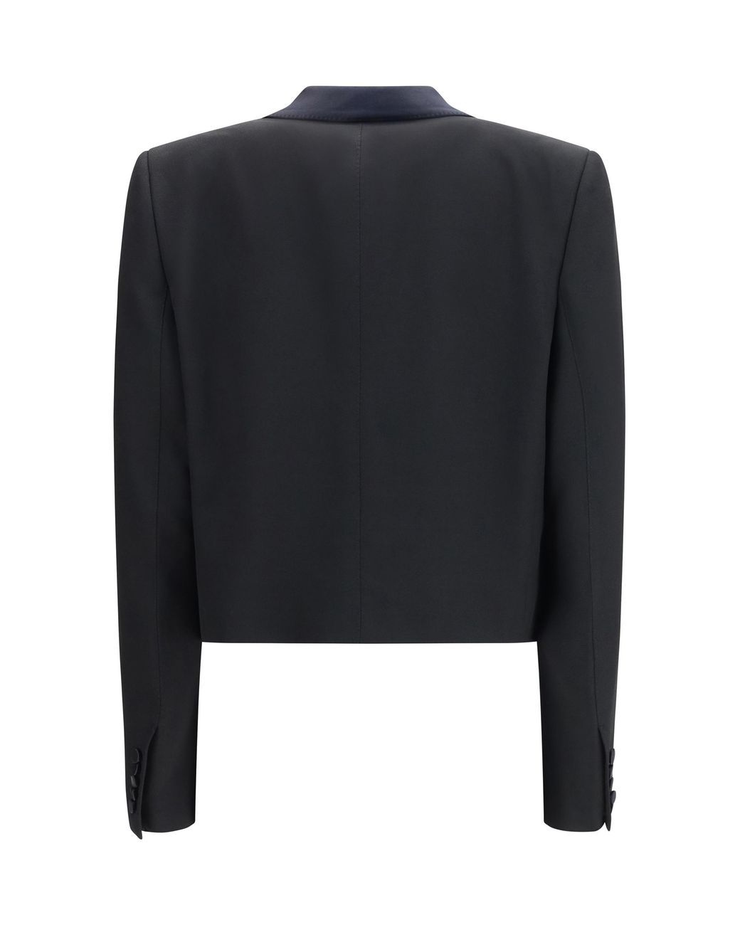 Tom Ford Blue Cropped Single-Breasted Jacket-Deep/Deep Wool