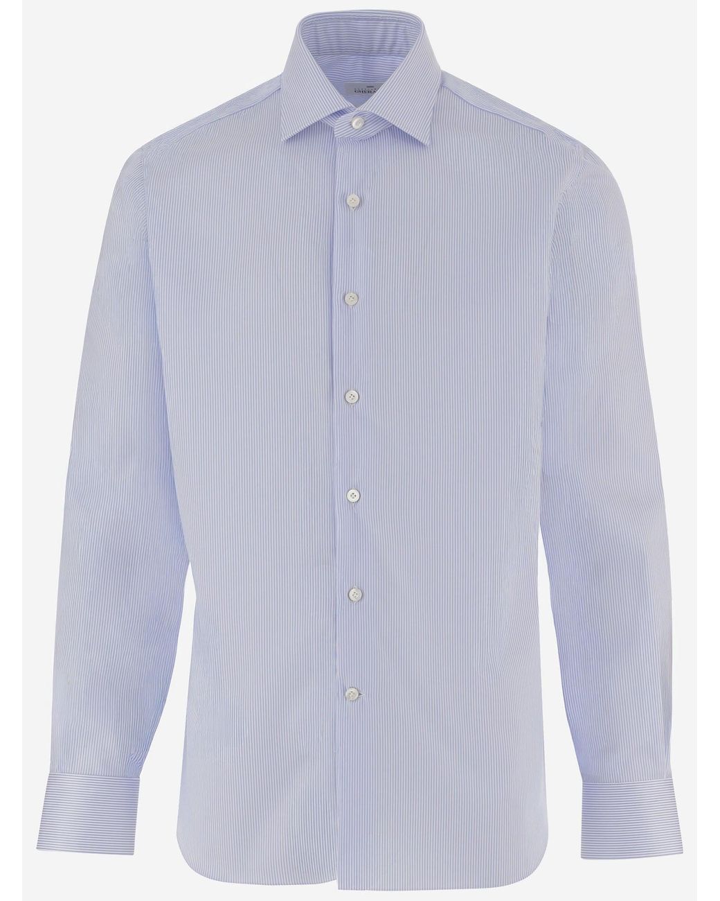 Alessandro Gherardi Blue Striped Cotton Shirt for men
