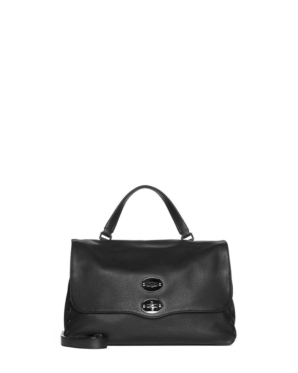 Zanellato Black Medium Postina Daily Leather Bag