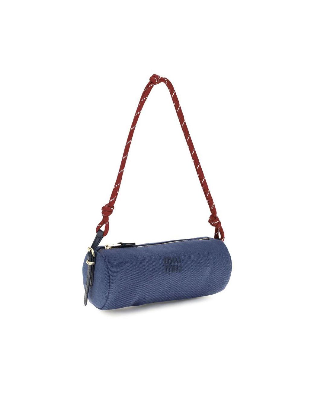 Miu Miu Blue Cotton Shoulder Bag