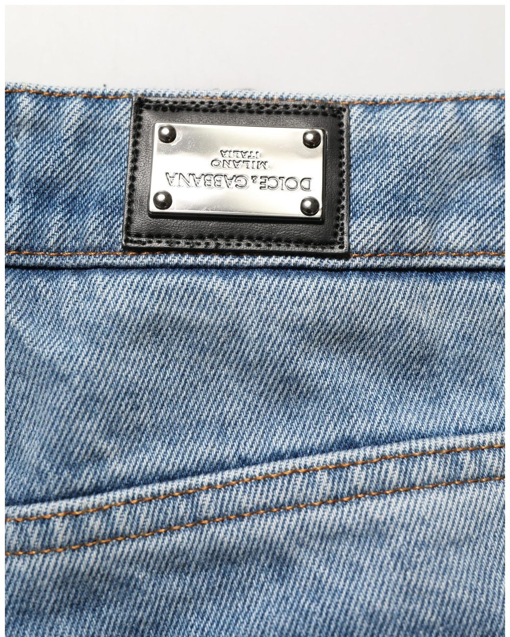 Dolce & Gabbana Blue Cotton Boot Cut Denim Trouser Jeans