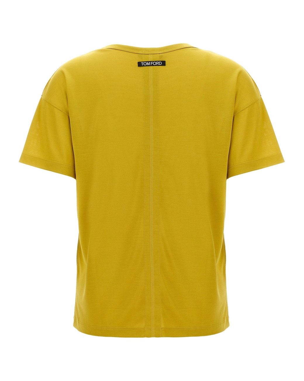 Tom Ford Yellow Silk Crew Neck T-Shirt