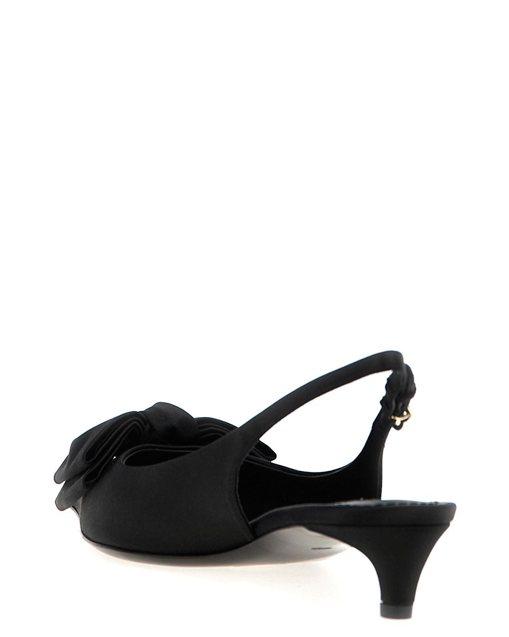 Dolce & Gabbana Black Viscose Mid Heel Pumps