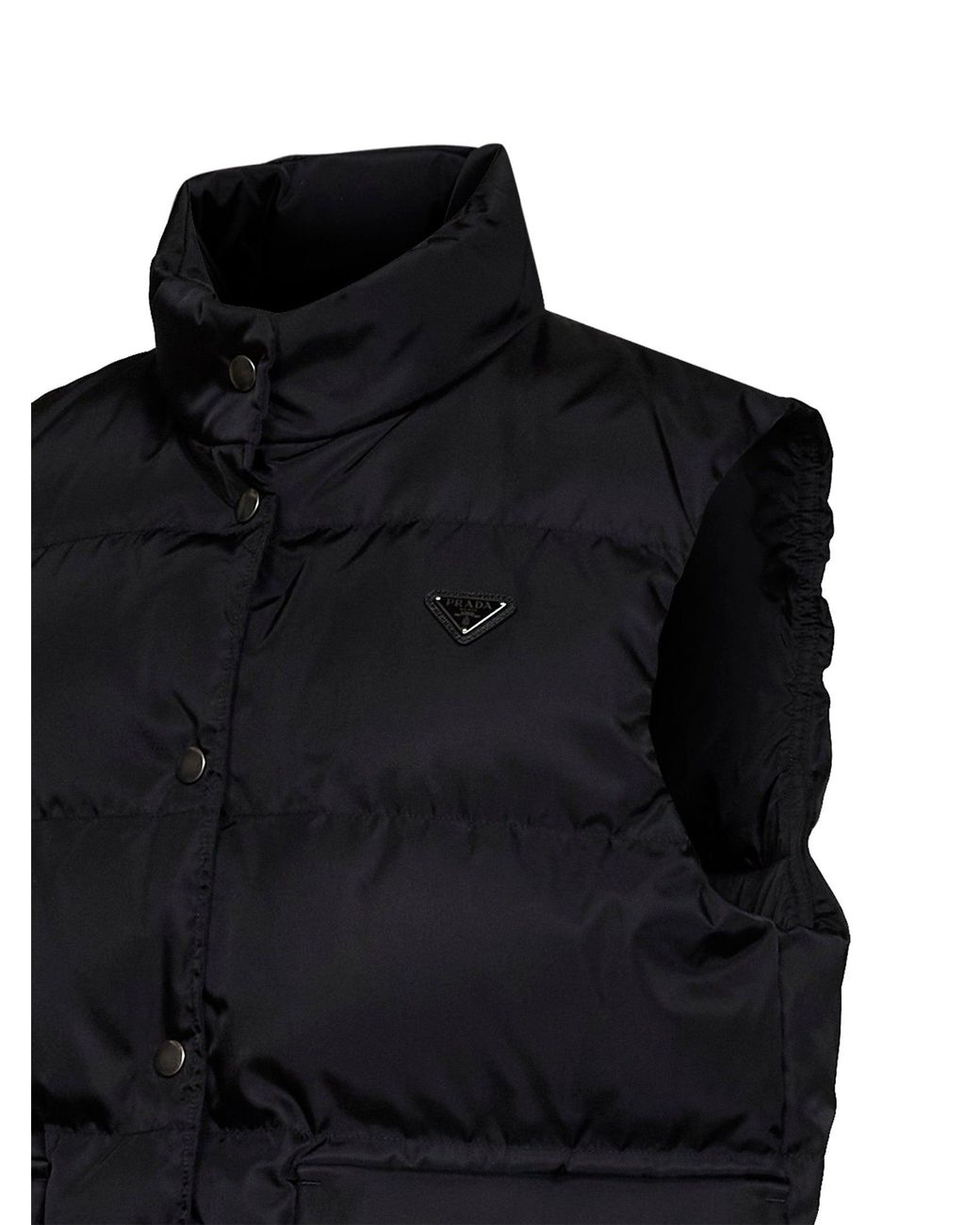 Prada Black Padded Vest Re-Nylon Recycled Polyamide Puffer Jackets