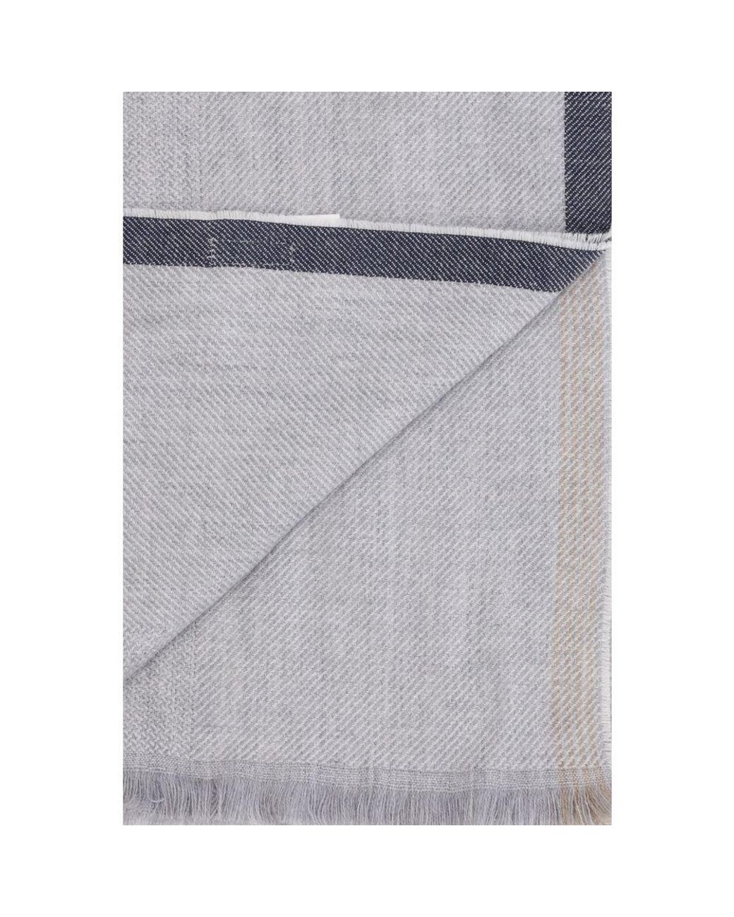 Brunello Cucinelli Gray Cashmere Scarf for men