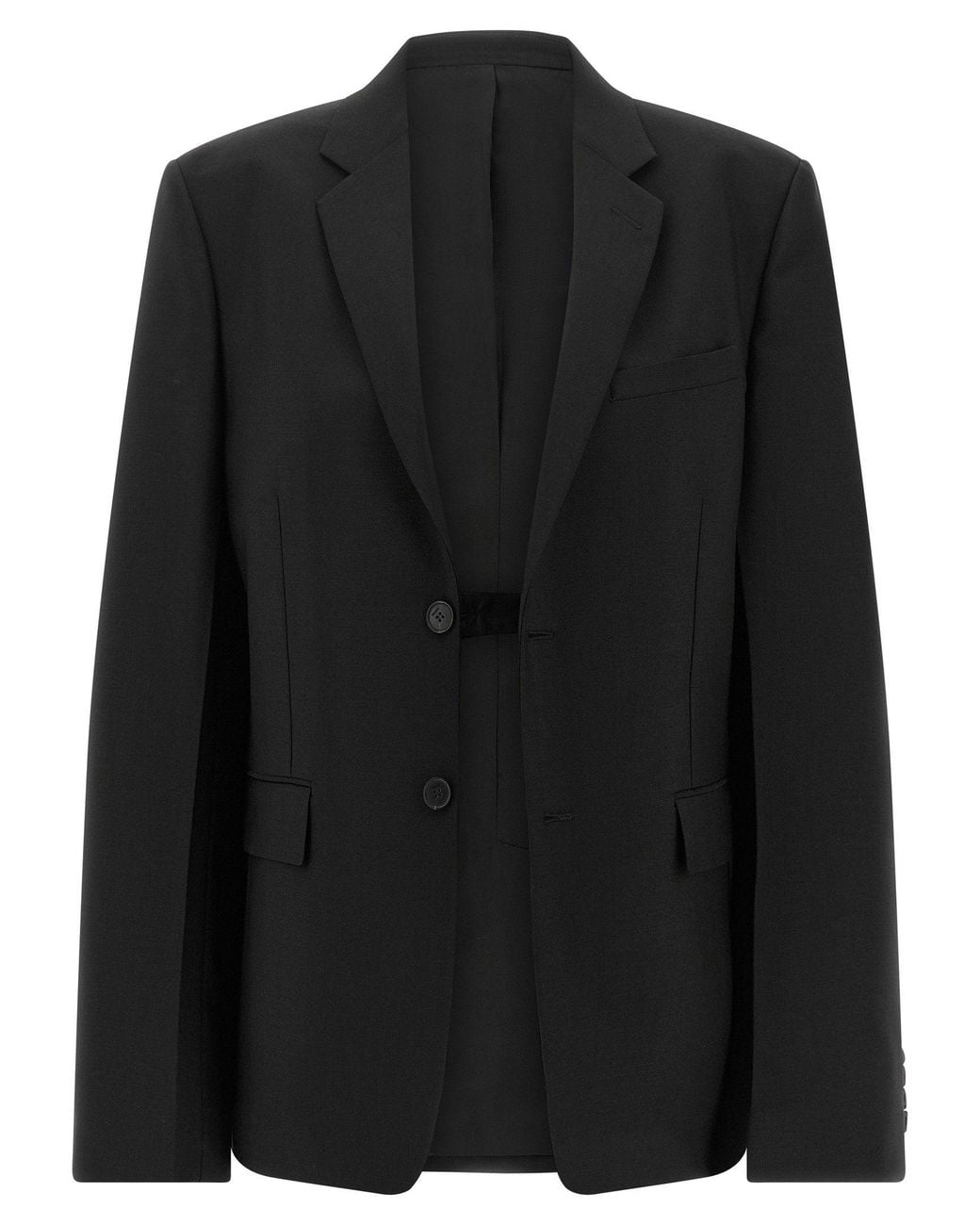 Fendi Black Mohair-Wool Blend Blazer