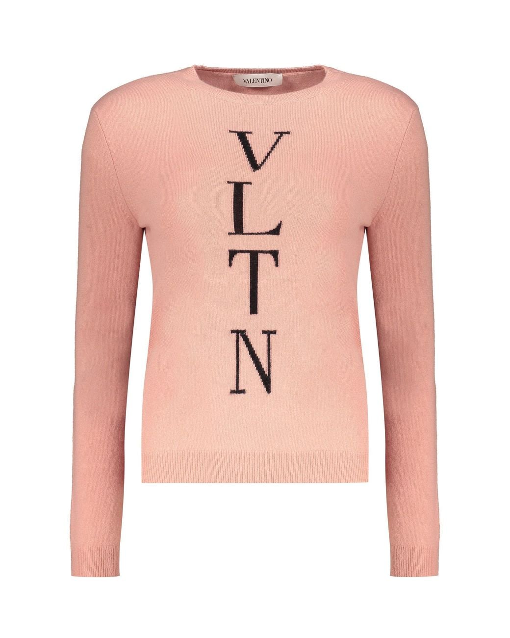 Valentino Pink Wool Crewneck Sweater Clothing