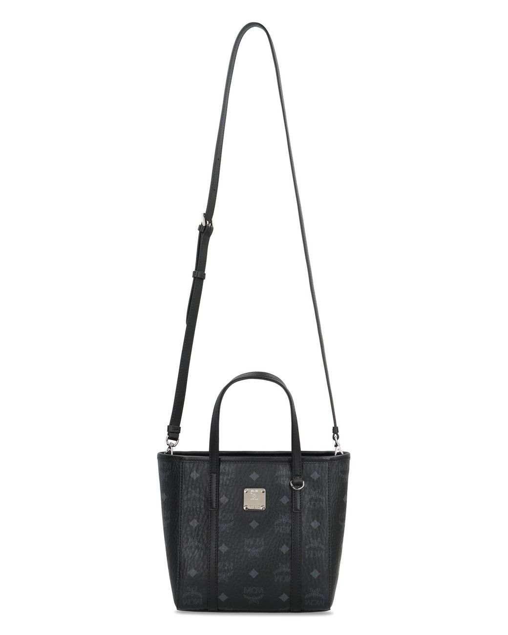 MCM Black Mini Tote Bag Toni Visetos Polyurethane