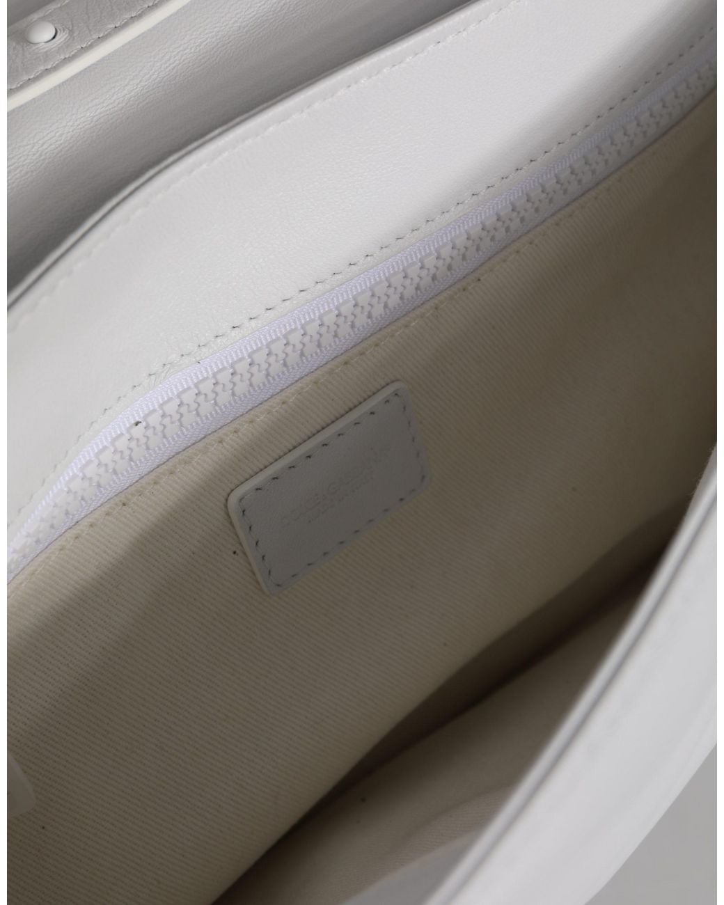 Dolce & Gabbana White Logo Plaque Crossbody Shoulder Borse Bag