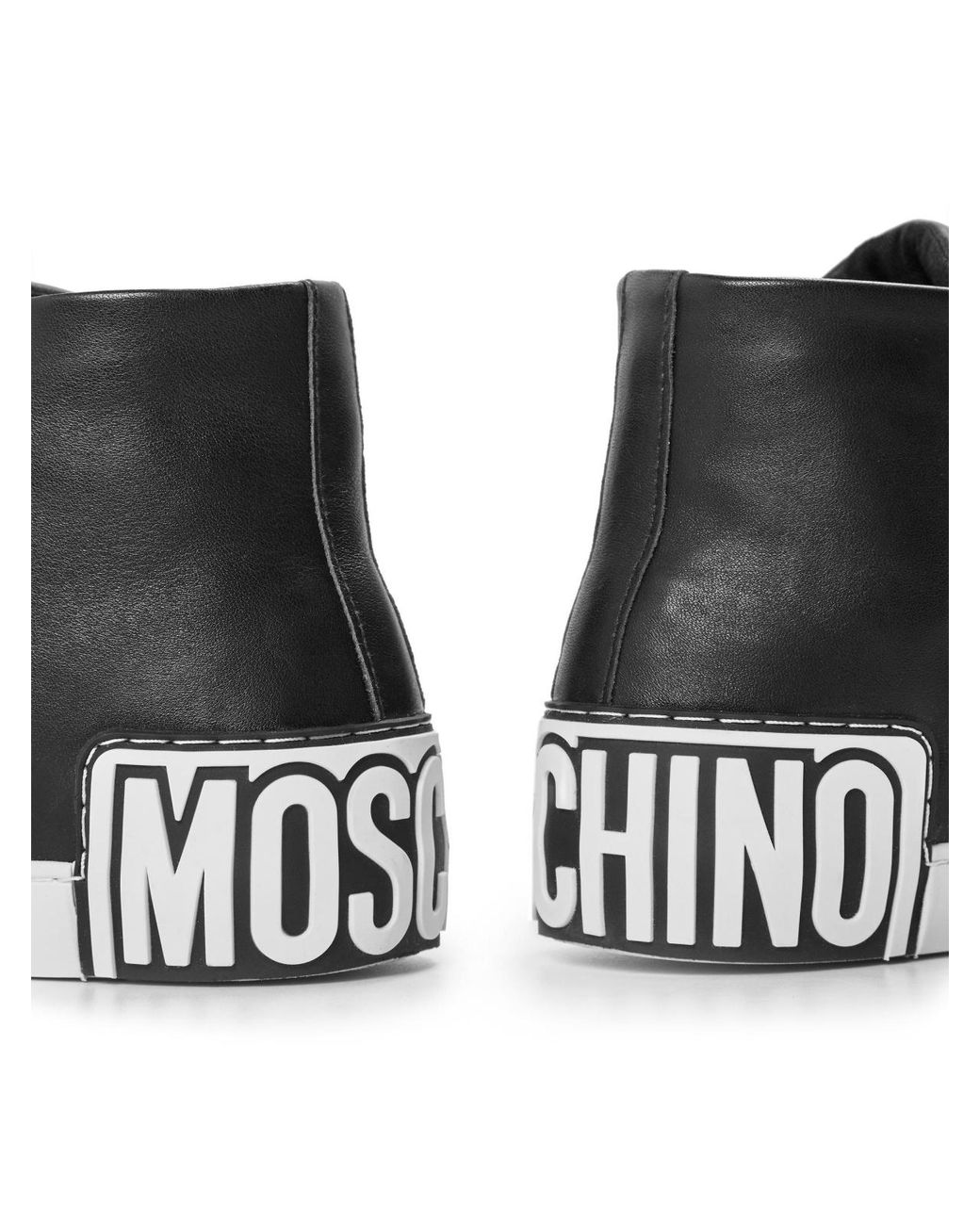 Moschino Black Vulc 25 Logo Mid-Top Sneakers Shoes for men