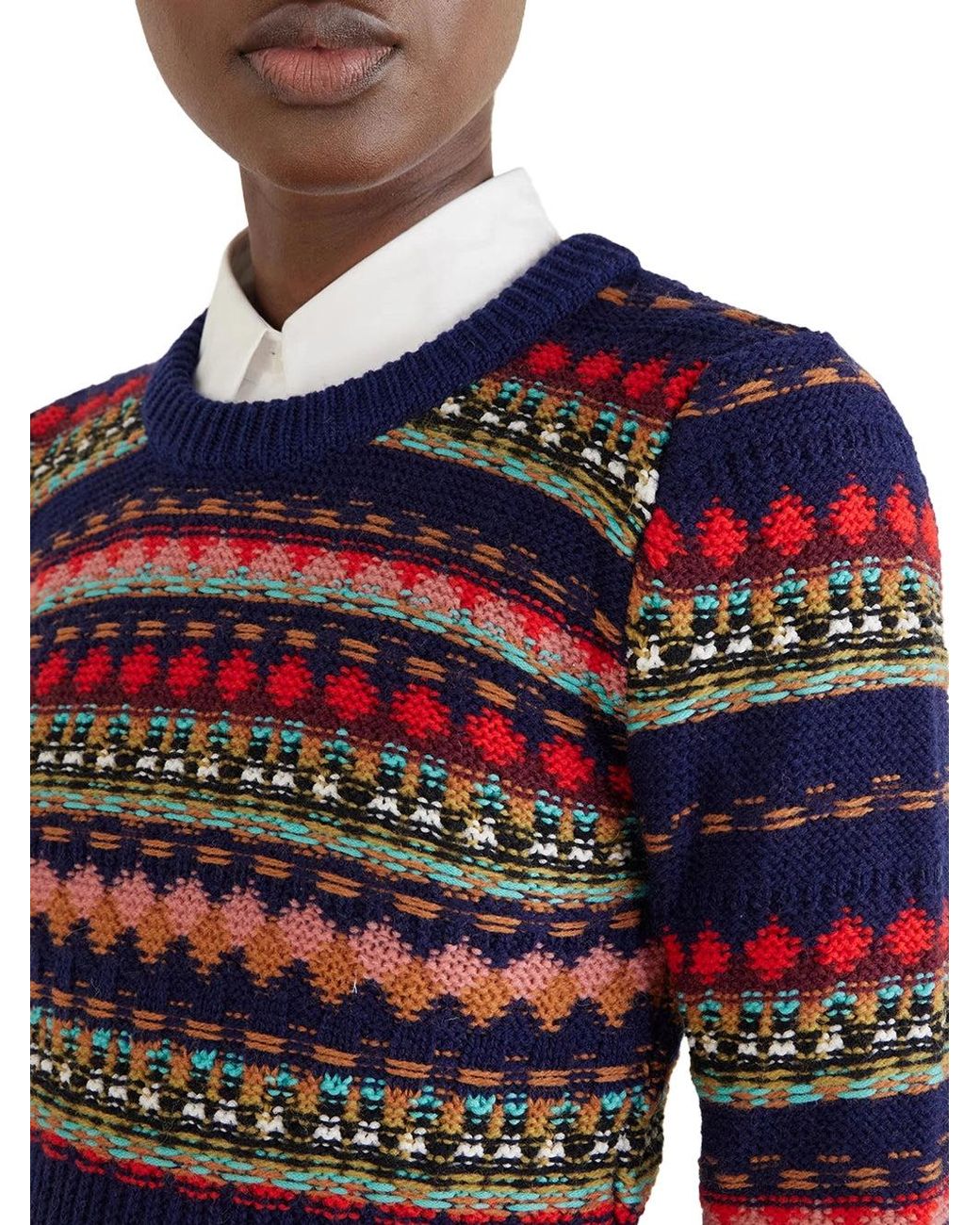 Dries Van Noten Blue Jacquard Sweater