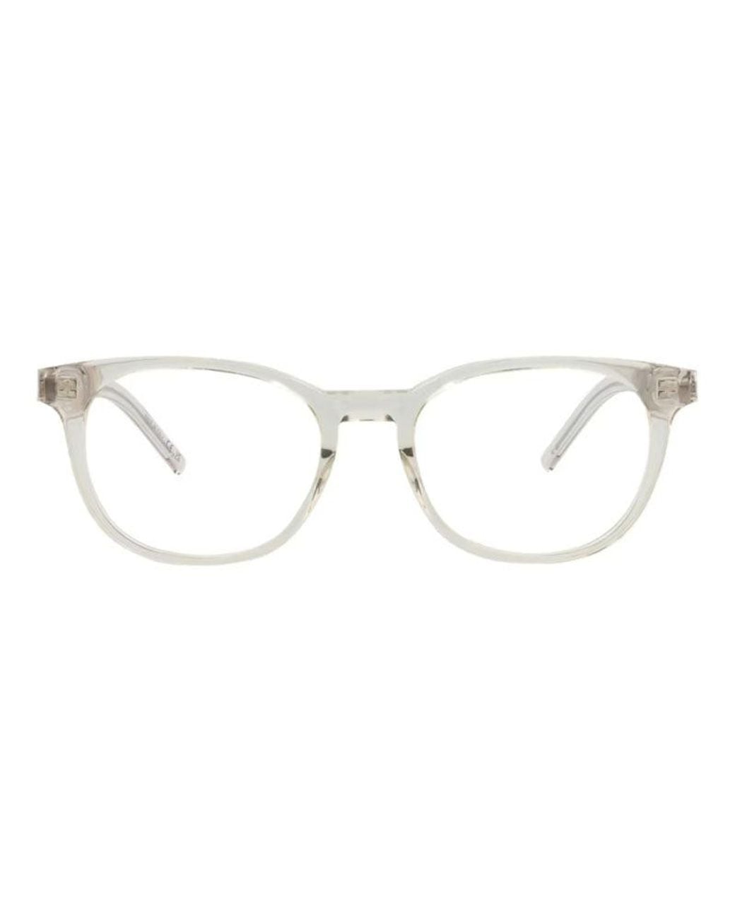 Saint Laurent Metallic Sl Mini Transparent Eyeglasses