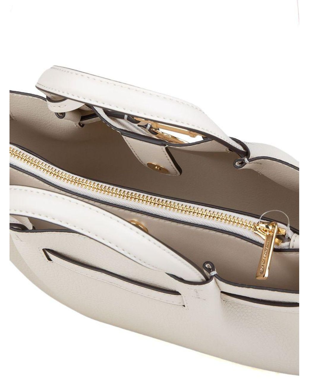 Michael Kors White Satchel Bag Cowhide Bucket-Bags