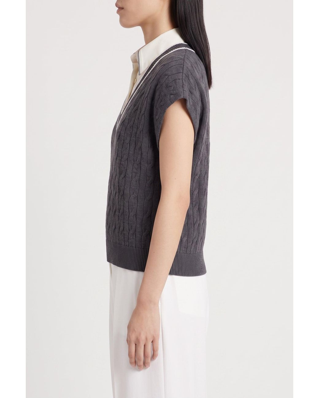 Brunello Cucinelli Blue Dark Cotton Sweater