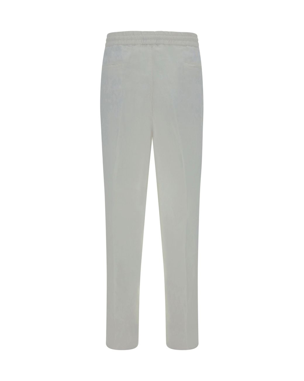 Brunello Cucinelli White Linen Trousers for men