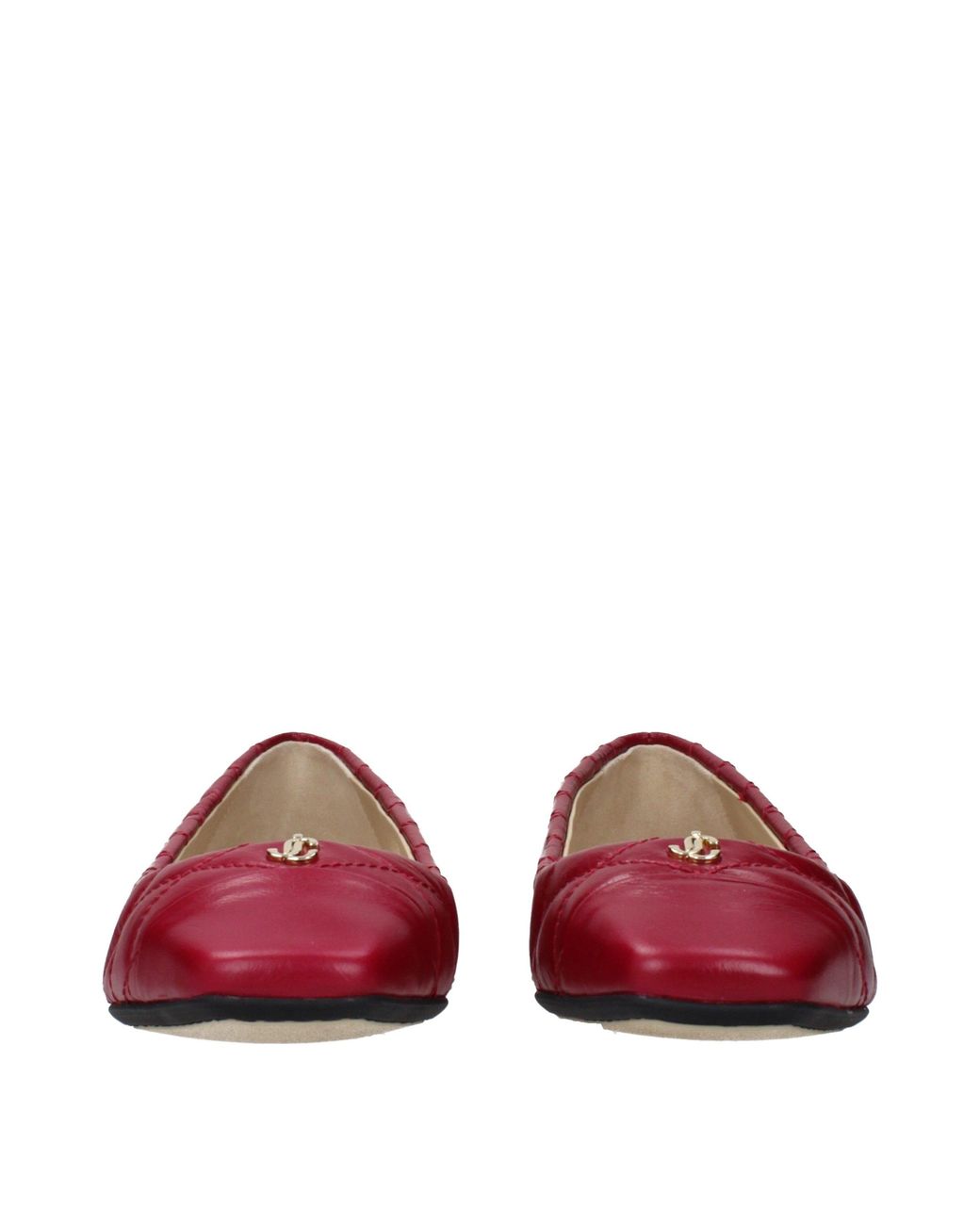 Jimmy Choo Red Leni Ballet Flats Leather Fuchsia/Raspberry
