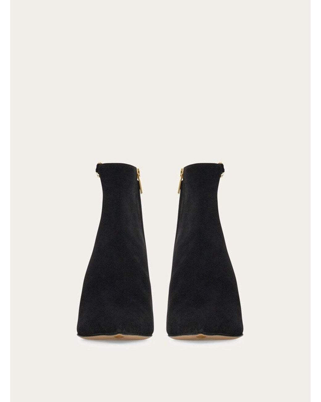 Ferragamo Black Goat Leather Ankle Boots