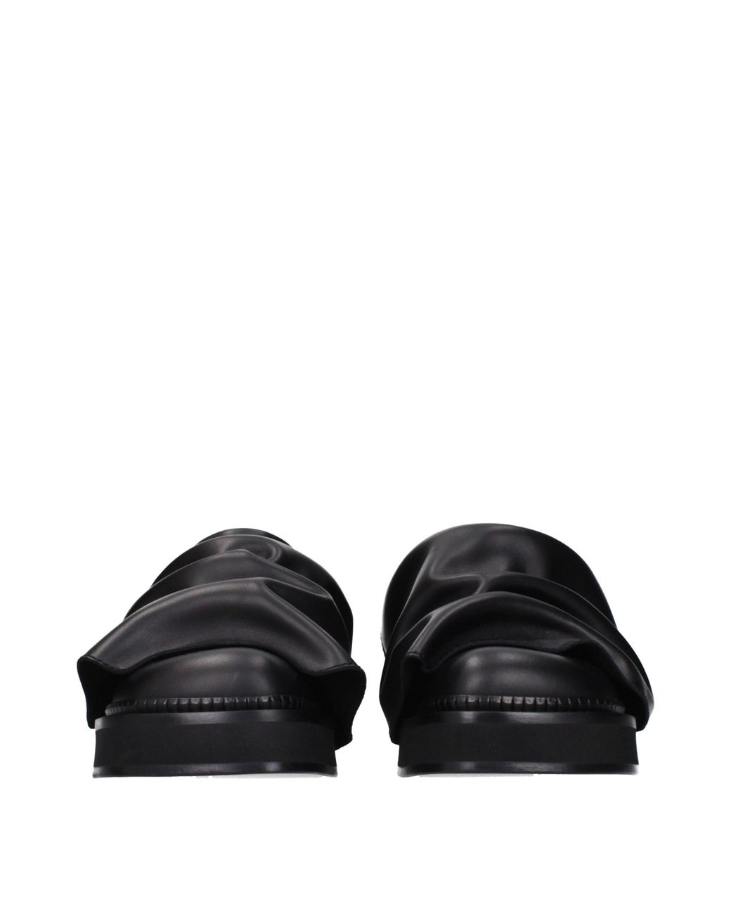 The Attico Black Slippers And Clogs Robin Leather