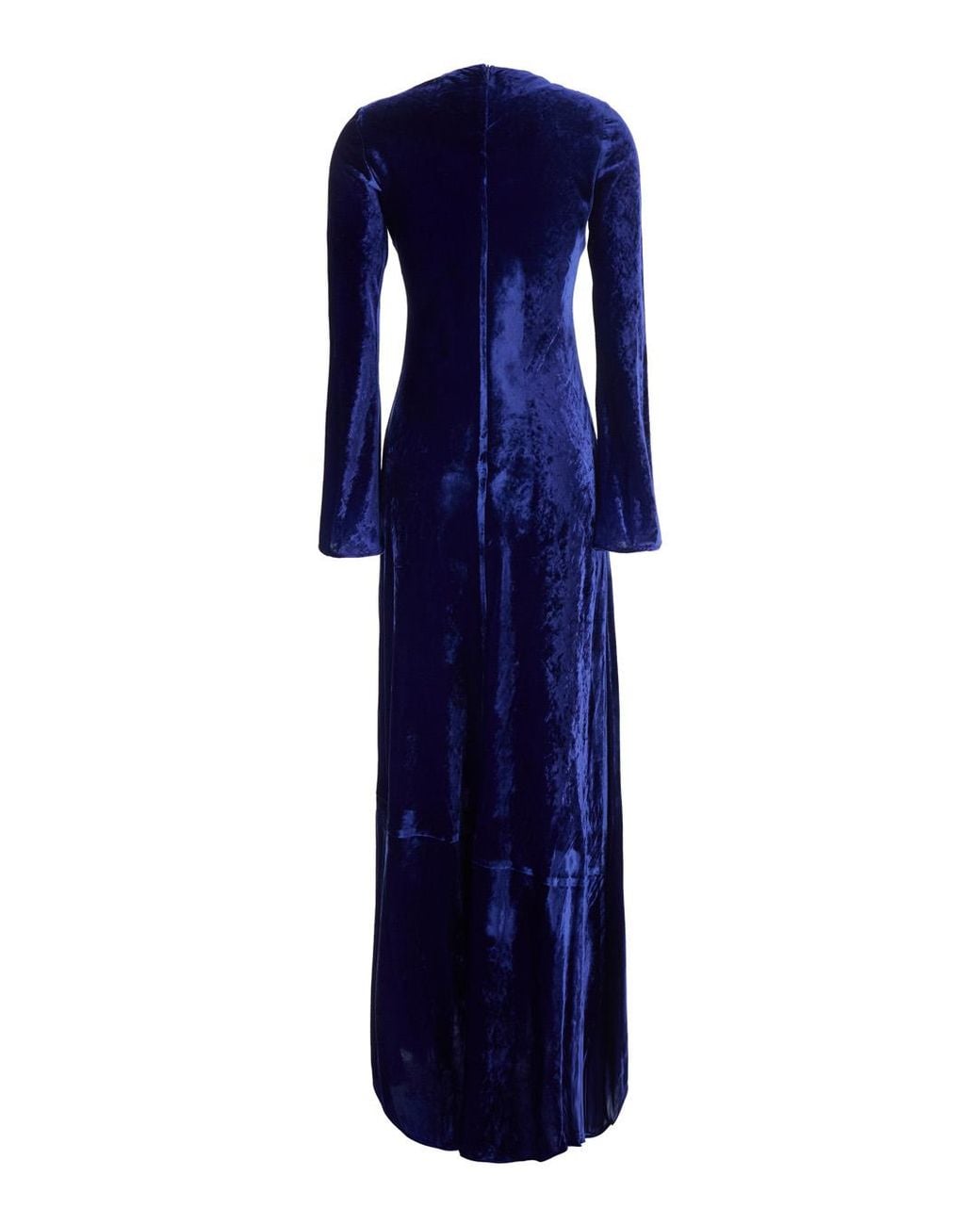 Semicouture Blue Long Velvet Dress