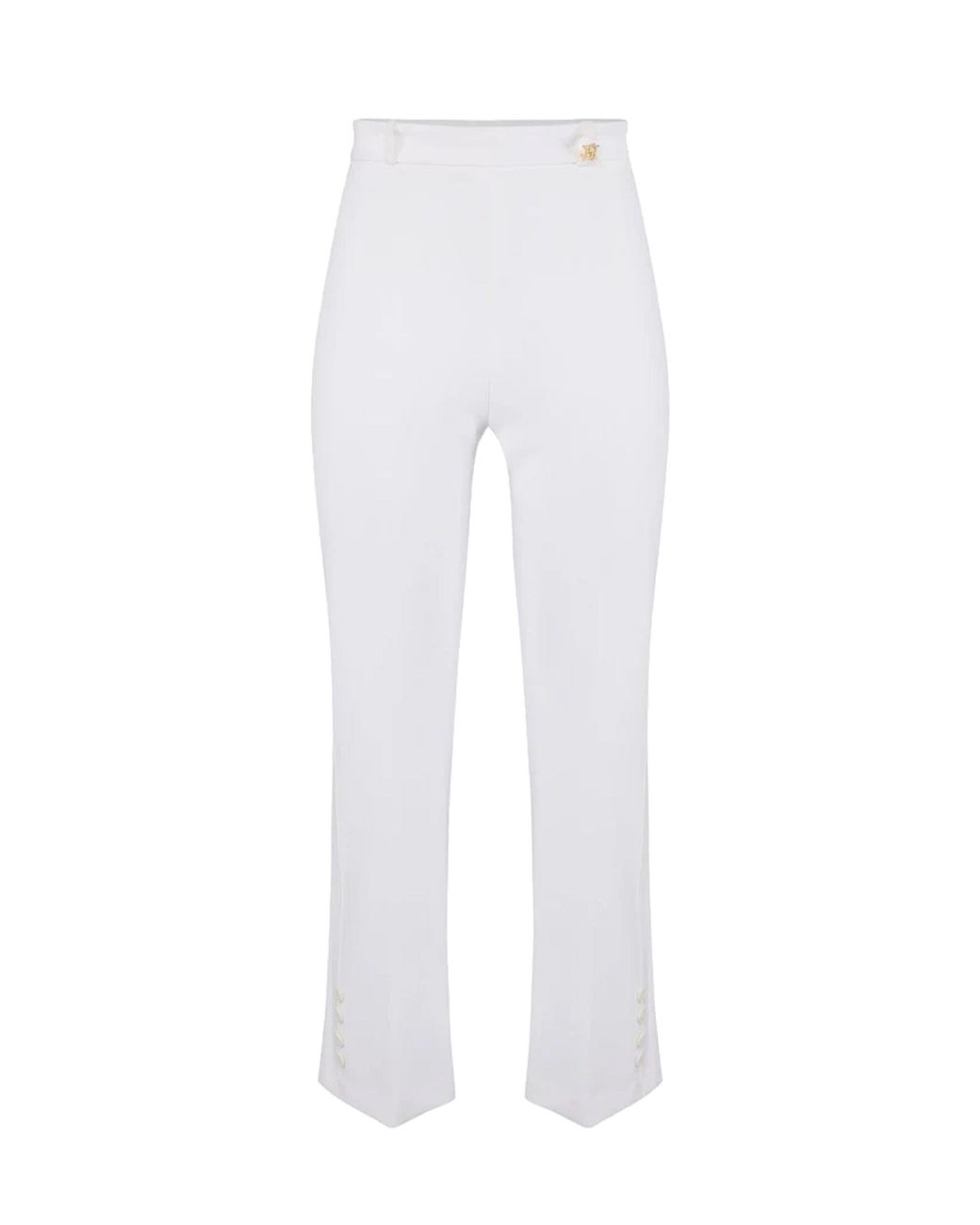Elisabetta Franchi White Trousers Doppio Crepe Polyester