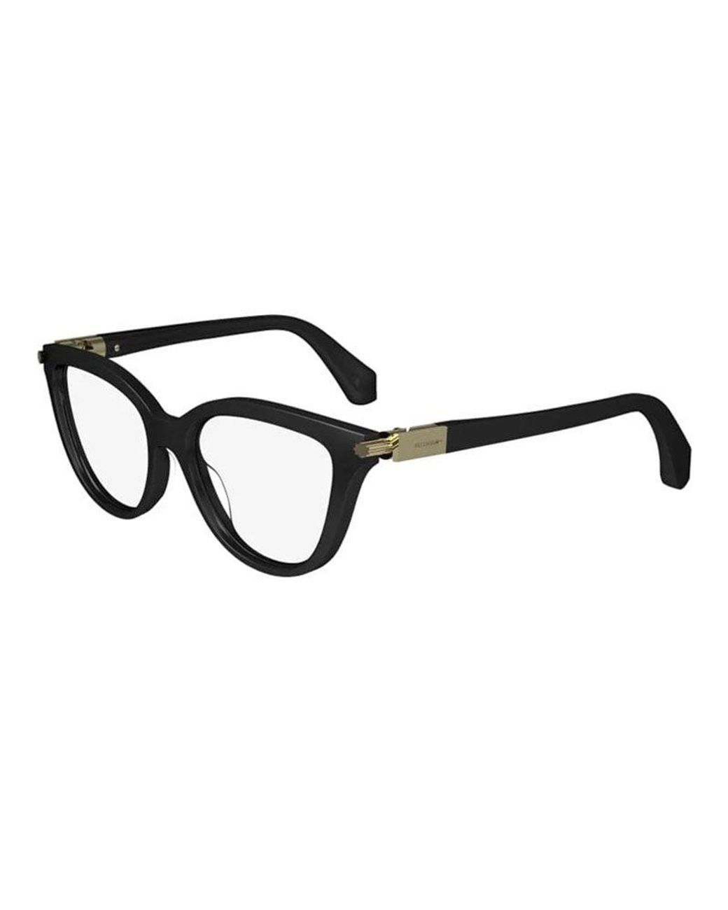 Ferragamo Black Eyeglasses Cat Eye Full Rim, Shiny Frame And Clear Demo Lens Lens Sf2974001