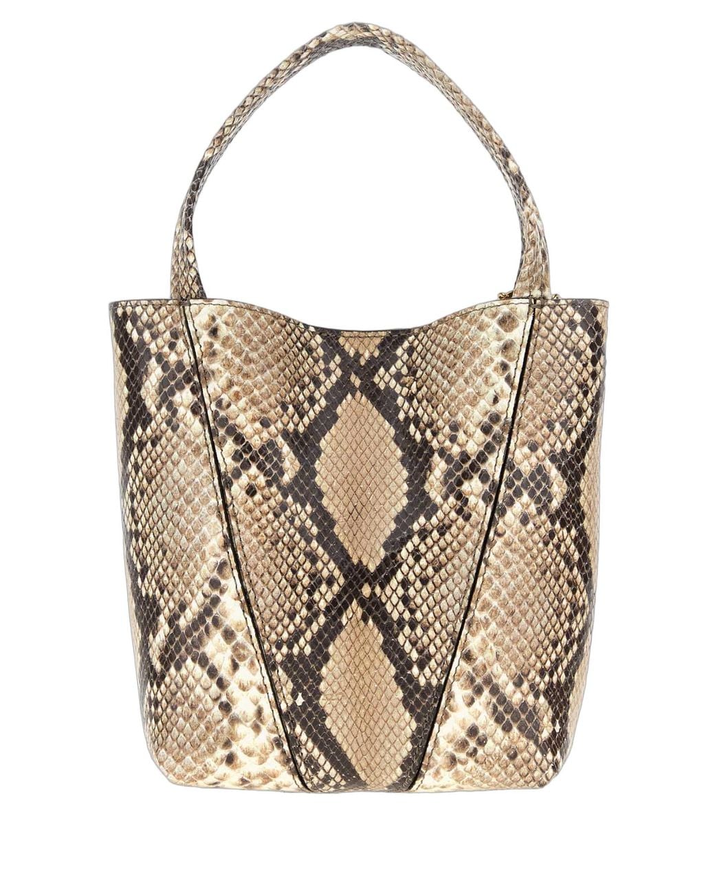Chloé Natural Chloé Python-Print Leather Shoulder Bag