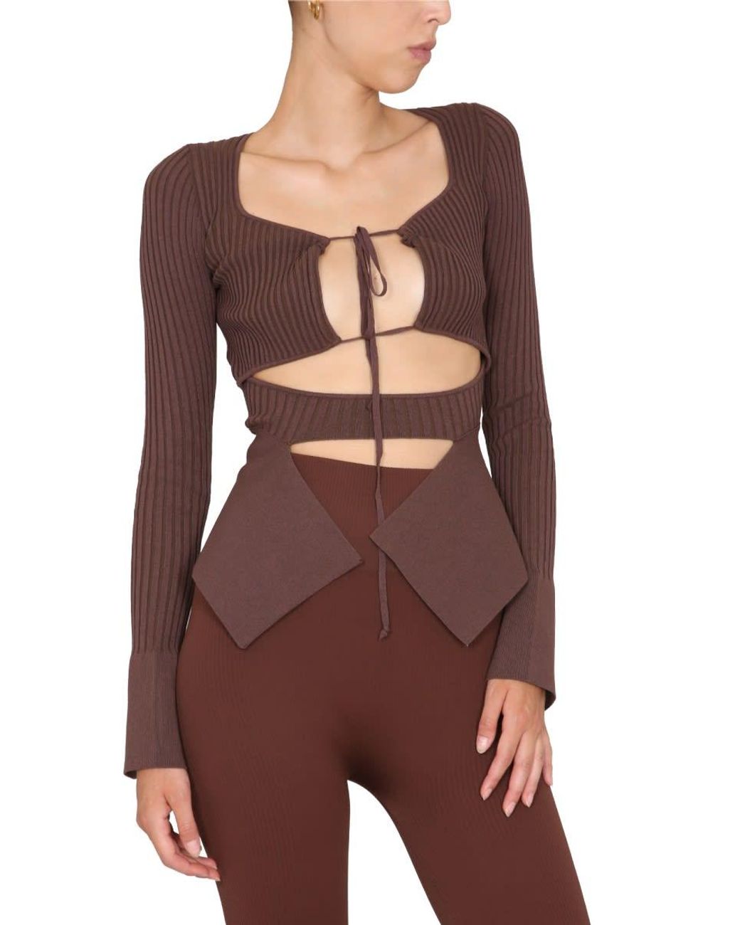 ANDREADAMO Red Ribbed Tops