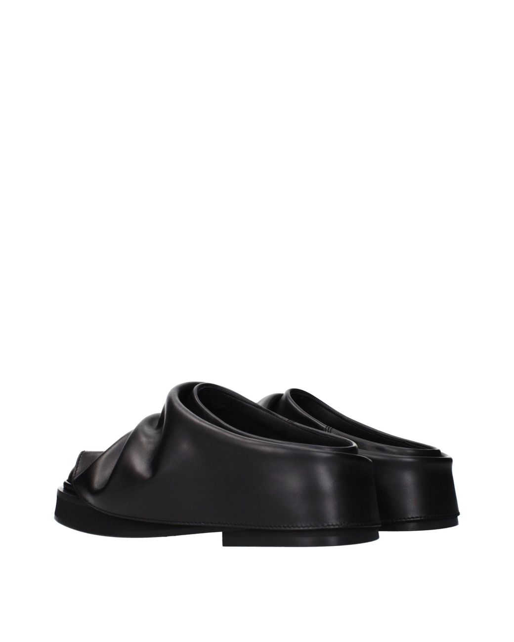 The Attico Black Slippers And Clogs Robin Leather