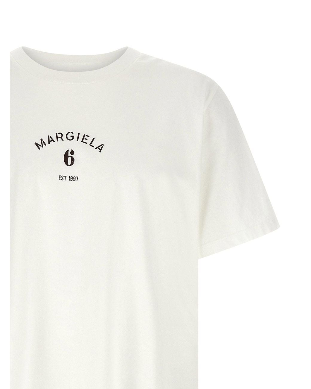 MM6 by Maison Margiela White Logo-Printed Cotton Jersey T-Shirt