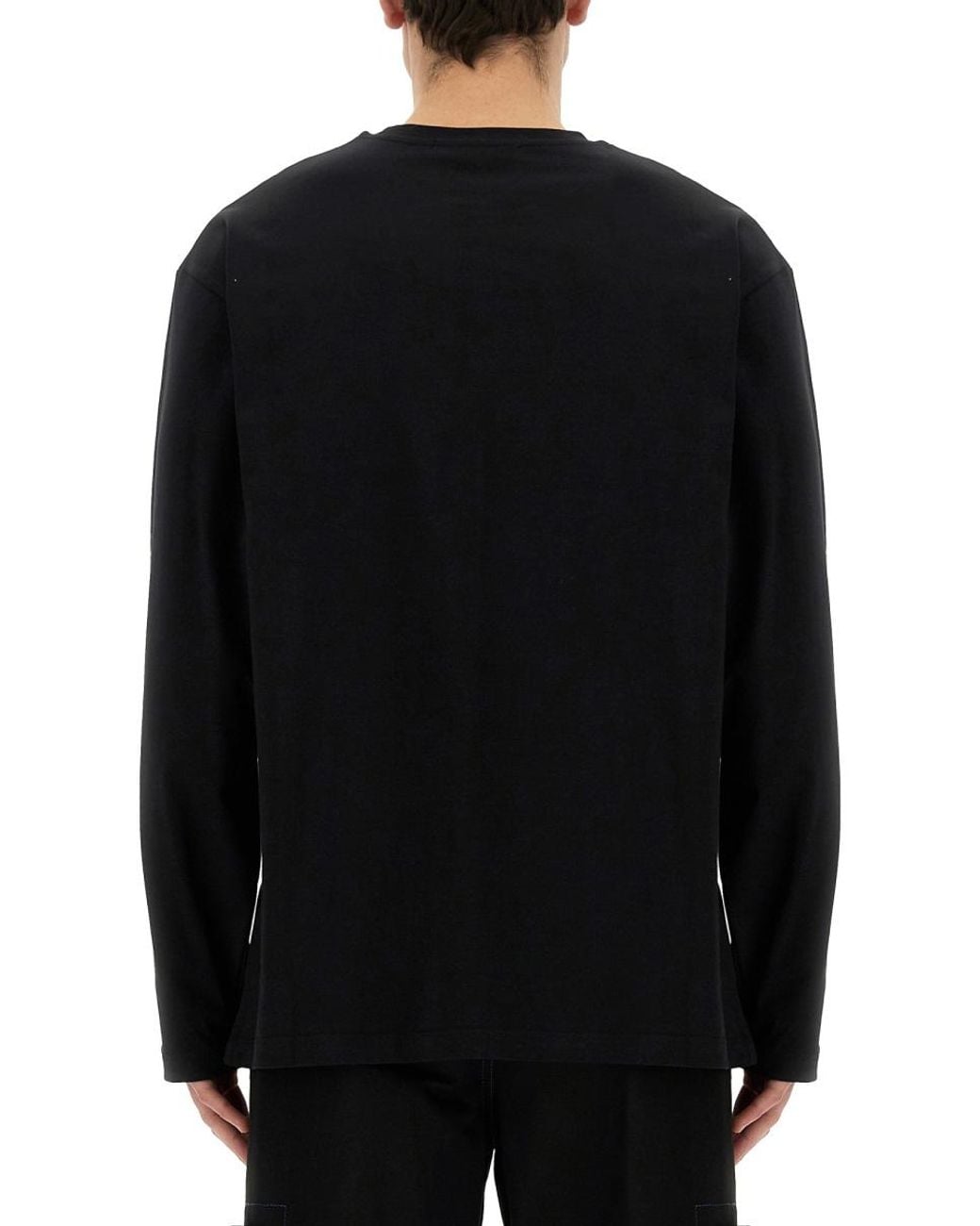 MSGM Black T-Shirt With Brushed Logo for men