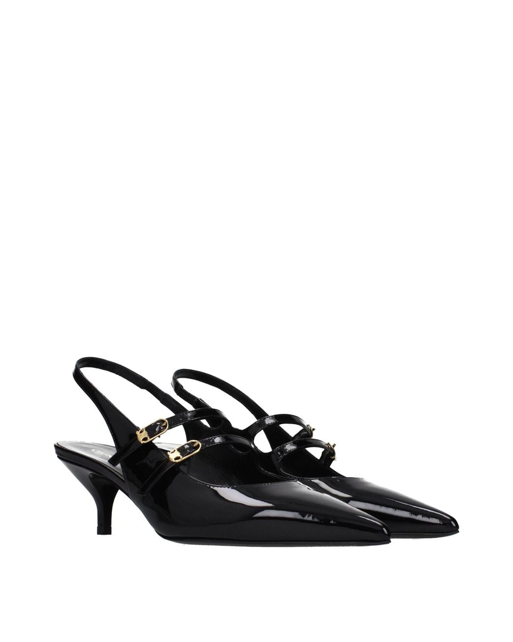 Céline Black Judy Sandals Patent Leather