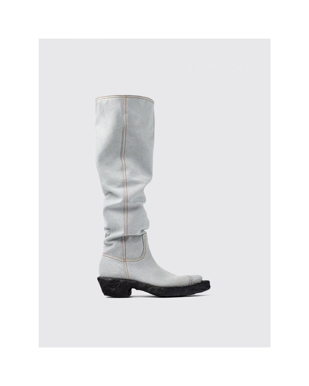 CAMPERLAB White Denim And Rubber Ankle Boots