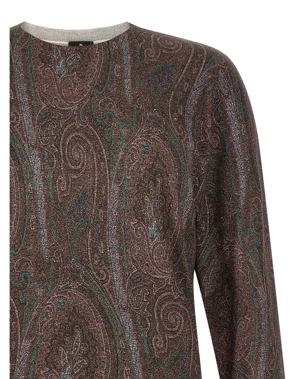 Etro Brown Paisley Sweater for men